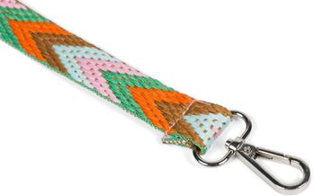 styleBREAKER Schmaler Taschen Schulterriemen verstellbar mit buntem Zick-Zack Muster, Wechsel Taschengurt, Unisex 02013023
