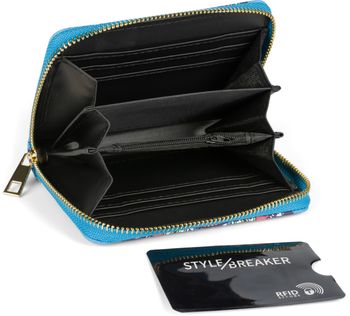 styleBREAKER Damen Kleine Geldbörse mit bunte Mandala Ornament Muster, Ethno Style, Reißverschluss, Portemonnaie 02040149