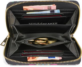 styleBREAKER Damen Kleine Geldbörse mit bunte Mandala Ornament Muster, Ethno Style, Reißverschluss, Portemonnaie 02040149