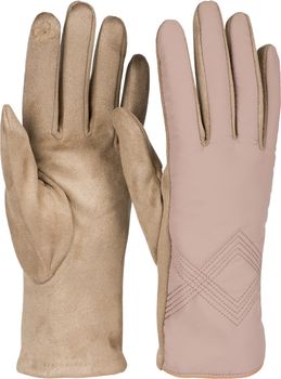 styleBREAKER Damen Touchscreen Handschuhe mit Zick-Zack Stepp und Fleece Futter, warme Fingerhandschuhe, Winter 09010033