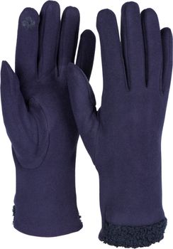styleBREAKER Damen Touchscreen Handschuhe mit Teddyfell am Saum und Fleece Futter, warme Fingerhandschuhe, Winter 09010034
