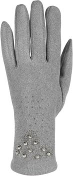 styleBREAKER Damen Touchscreen Handschuhe mit Strass und Perlen, Fleece Futter, warme Fingerhandschuhe, Winter 09010035