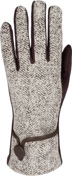 styleBREAKER Damen Touchscreen Handschuhe mit Fischgrät Muster und Fleece Futter, warme Fingerhandschuhe, Winter 09010036
