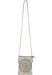 styleBREAKER Damen Mini Umhängetasche mit Blumen Lasercut Cutout Muster und Strass | kleine Crossbody Bag Schultertasche Handytasche 14,5 x 19 cm