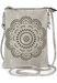 styleBREAKER Damen Mini Umhängetasche mit Blumen Lasercut Cutout Muster und Strass | kleine Crossbody Bag Schultertasche Handytasche 14,5 x 19 cm