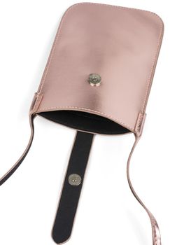 styleBREAKER Damen Handy Umhängetasche in Metallic Optik mit Druckknopf, Schultertasche, Handy-Tragetasche, Mini Bag 02012368
