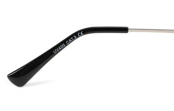 styleBREAKER Damen Sonnenbrille Halbrand mit getönten Rechteckigen Gläsern, Retro Metallrahmen, Diamantschliff 09020125