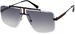styleBREAKER Damen Sonnenbrille Halbrand mit getönten Rechteckigen Gläsern, Retro Metallrahmen, Diamantschliff 09020125