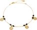 styleBREAKER Damen Fußkettchen mit Münz Anhängern und Perlen, Gliederkette, Karabiner Verschluss, Kette, Schmuck 05080013