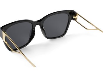 styleBREAKER Damen Oversize Sonnenbrille mit breiten Metall Bügeln, Polycarbonat Gläsern und Kunststoff Gestell 09020128