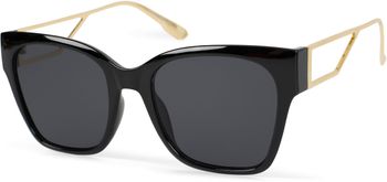 styleBREAKER Damen Oversize Sonnenbrille mit breiten Metall Bügeln, Polycarbonat Gläsern und Kunststoff Gestell 09020128