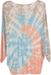 styleBREAKER Damen Feinstrick Poncho mit Batik Muster, 3/4 Ärmel, V-Ausschnitt, sommerlich leicht, Einheitsgröße 08010079