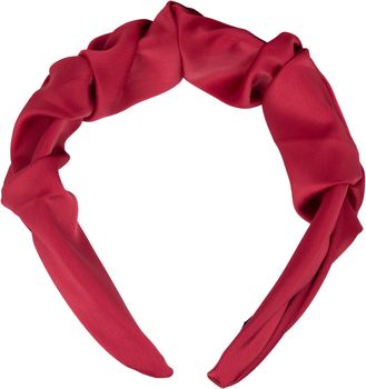 styleBREAKER Damen Haarreif mit schimmernder geflochtener Oberfläche in Rüschen Optik, Haarband, Haarschmuck 04027035