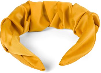 styleBREAKER Damen Haarreif mit schimmernder geflochtener Oberfläche in Rüschen Optik, Haarband, Haarschmuck 04027035