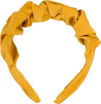 styleBREAKER Damen Haarreif mit schimmernder geflochtener Oberfläche in Rüschen Optik, Haarband, Haarschmuck 04027035