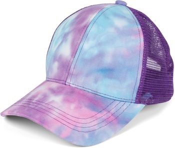 styleBREAKER Damen Ponytail Baseball Cap im Batik Look mit Mesh Einsatz | Verstellbare Basecap mit Klettverschluss | Einheitsgröße für Erwachsene und Teenager