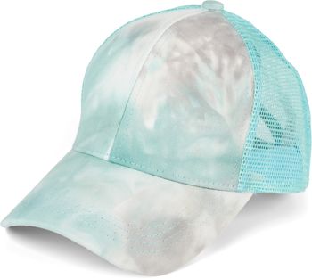styleBREAKER Damen Ponytail Baseball Cap im Batik Look mit Mesh Einsatz | Verstellbare Basecap mit Klettverschluss | Einheitsgröße für Erwachsene und Teenager