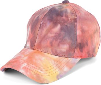 styleBREAKER Damen Baseball Cap mit Batik Muster | 6-Panel Sommer Basecap Baumwolle | Cappy mit Schirm verstellbar | Jedes Cap ein Unikat