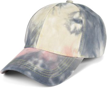 styleBREAKER Damen Baseball Cap mit Batik Muster | 6-Panel Sommer Basecap Baumwolle | Cappy mit Schirm verstellbar | Jedes Cap ein Unikat
