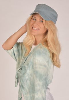 styleBREAKER Unisex Military Cap in Jeans Optik, Denim, Army, Click and Snap Verschluss verstellbar 04023084