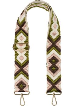 styleBREAKER Taschen Schulterriemen verstellbar mit buntem Ethno Muster, Wechsel Taschengurt, Karabiner, Handyband 02013024