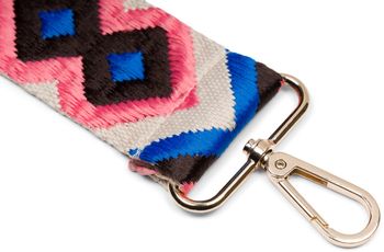 styleBREAKER Taschen Schulterriemen verstellbar mit buntem Ethno Muster, Wechsel Taschengurt, Karabiner, Handyband 02013024