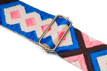 styleBREAKER Taschen Schulterriemen verstellbar mit buntem Ethno Muster, Wechsel Taschengurt, Karabiner, Handyband 02013024