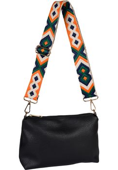 styleBREAKER Taschen Schulterriemen verstellbar mit buntem Ethno Muster, Wechsel Taschengurt, Karabiner, Handyband 02013024
