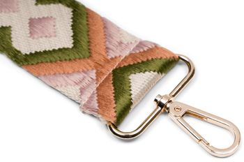 styleBREAKER Taschen Schulterriemen verstellbar mit buntem Ethno Muster, Wechsel Taschengurt, Karabiner, Handyband 02013024