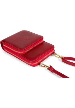 styleBREAKER Damen Mini Bag Umhängetasche mit RFID Schutz, Handytasche, 2 Reißverschluss Fächer, Schultertasche 02012376