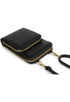 styleBREAKER Damen Mini Bag Umhängetasche mit RFID Schutz, Handytasche, 2 Reißverschluss Fächer, Schultertasche 02012376