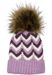 styleBREAKER Damen Strick Bommelmütze mit Zick-Zack Muster und Fleece Futter, Winter Fellbommel Mütze, Strickmütze 04024188