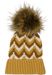 styleBREAKER Damen Strick Bommelmütze mit Zick-Zack Muster und Fleece Futter, Winter Fellbommel Mütze, Strickmütze 04024188