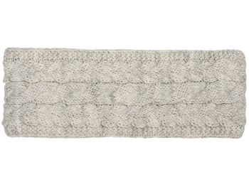 styleBREAKER Damen Strick Stirnband einfarbig mit Zopfmuster, Thermo Fleece Futter, Winter Headband Uni 04026058