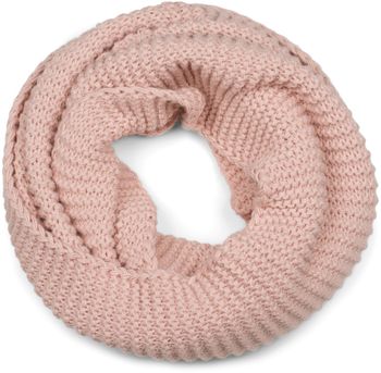 styleBREAKER Damen Strick Loop Schal Einfarbig mit Linksstrick Muster, warmer Winter Strickschal, Schlauchschal 01018166