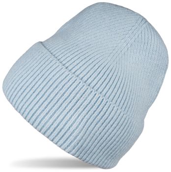 styleBREAKER Unisex Strickmütze mit Rippenmuster und breiter Krempe | Doppelt gestrickte Beanie Wintermütze | Warme Feinstrick Haube für Damen und Herren in vielen Farben