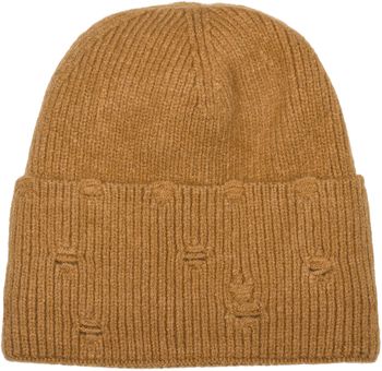 styleBREAKER Unisex Strickmütze mit Rippenmuster und Rissen im Destroyed Look, Thermo-Fleece Innenfutter, Beanie 04024191
