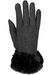 styleBREAKER Damen Touchscreen Handschuhe Einfarbig mit Kunstfell Besatz, warme Fingerhandschuhe, Winter 09010038