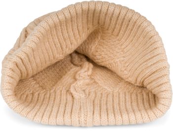styleBREAKER Damen Strickmütze mit Rautenförmigem Rippmuster und breitem Umschlag, Feinstrick Mütze, Strick Beanie 04024192