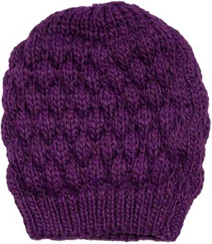 styleBREAKER Damen Strick Beanie Mütze mit Bubblemuster, Einfarbige Winter, Raspberry Pattern Strickmütze 04024193