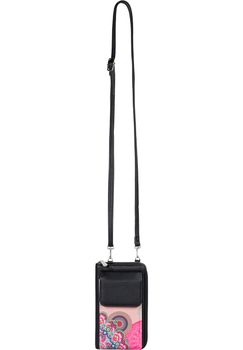 styleBREAKER Damen Mini Umhängetasche Geldbörse mit Ethno Blumen Blüten Muster, Handy Fach, RFID Schutz, Crossbody Bag 02012378