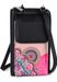 styleBREAKER Damen Mini Umhängetasche Geldbörse mit Ethno Blumen Blüten Muster, Handy Fach, RFID Schutz, Crossbody Bag 02012378