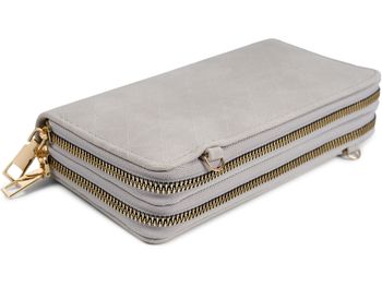 styleBREAKER Damen 2 in 1 Mini Bag Umhängetasche mit Rauten Prägung, Geldbörse, Handytasche, Schultertasche 02012379