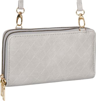 styleBREAKER Damen 2 in 1 Mini Bag Umhängetasche mit Rauten Prägung, Geldbörse, Handytasche, Schultertasche 02012379