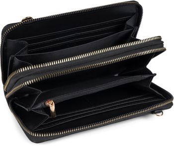 styleBREAKER Damen 2 in 1 Mini Bag Umhängetasche mit Rauten Prägung, Geldbörse, Handytasche, Schultertasche 02012379