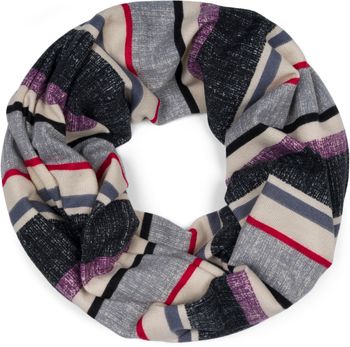 styleBREAKER Unisex Loop Schal mit buntem Streifen Muster, Leichter Schlauchschal mehrfarbig gestreift, Tuch 01016215