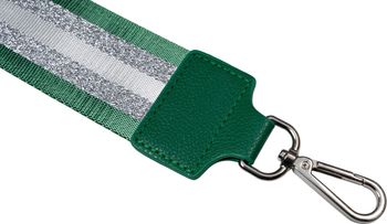 styleBREAKER Breiter Taschen Schulterriemen verstellbar mit Metallic Streifen Muster, Wechsel Taschengurt, Handyband, Handykette 02013029