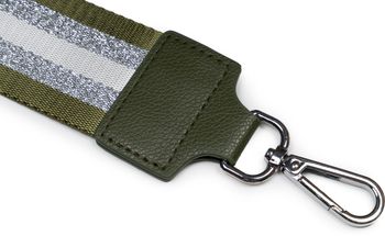 styleBREAKER Breiter Taschen Schulterriemen verstellbar mit Metallic Streifen Muster, Wechsel Taschengurt, Handyband, Handykette 02013029