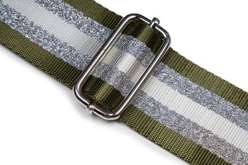styleBREAKER Breiter Taschen Schulterriemen verstellbar mit Metallic Streifen Muster, Wechsel Taschengurt, Handyband, Handykette 02013029