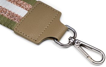 styleBREAKER Breiter Taschen Schulterriemen verstellbar mit Metallic Streifen Muster, Wechsel Taschengurt, Handyband, Handykette 02013029